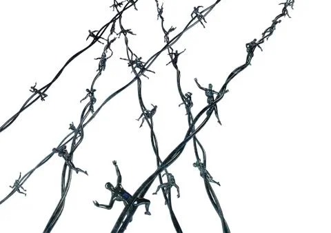 Human barbed wire 스톡 일러스트