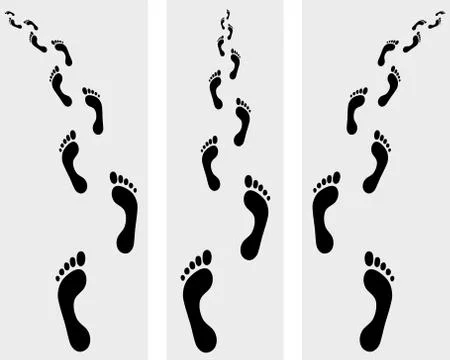 Human bare footsteps Stock Illustration