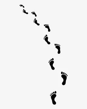 Human bare footsteps Stock Illustration