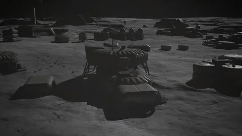 Human Base On The Moon Stock Footage 290084601
