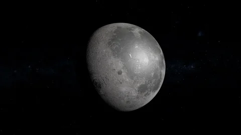 Human base settlement on the moon view from space Stock Footage 125559744