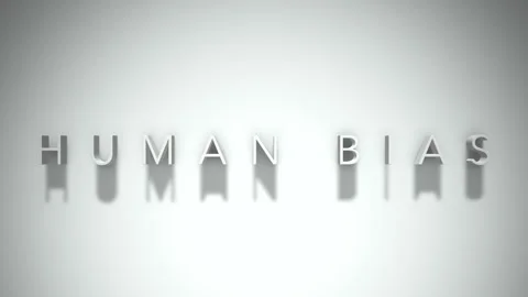 Human Bias 3D title animation with shadows on a white background Stock Footage 296706031
