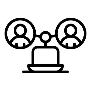 Human big data icon, outline style 库存插图