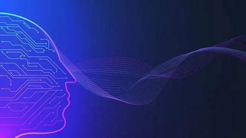 Human big data visualization and artificial intelligence concept Illustrazione stock