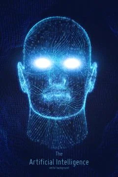 Human Big data visualization. Futuristic Artificial intelligence concept. Cyb Stock Illustration