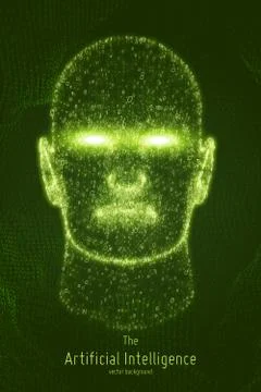 Human Big data visualization. Futuristic Artificial intelligence concept. Cyb Illustrazione stock