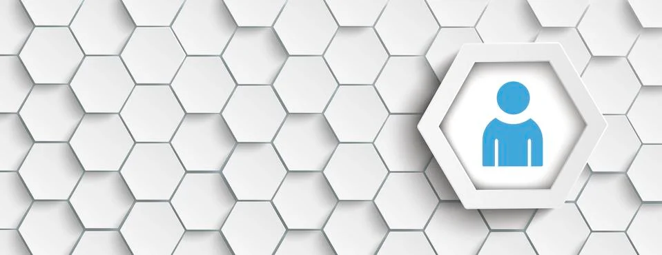 Human Big Hexagons Structure Header Illustrazione stock