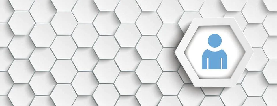 Human Big Hexagons Structure Header Hexagon structure with a human on the ... Stock-Fotos