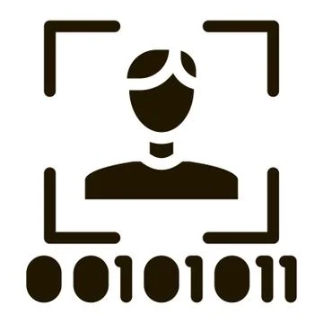 Human Binary Code Icon Vector Glyph Illustration Stockillustratie