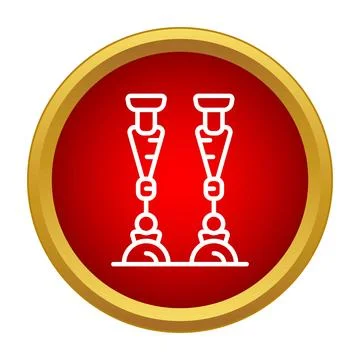 Human bionic legs icon representing prosthesis and robotics イラスト素材