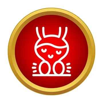 Human bladder anatomy icon on red circle button Stock Illustration