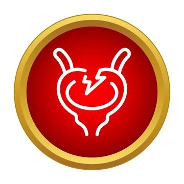 Human bladder icon feeling pain and discomfort Stock Illustration