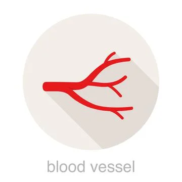 Human blood vessel flat design icon, vector illustration Stock Illustration