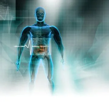 Human body in abstract digital design Stock Illustration
