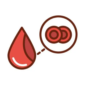 Human body blood cells anatomy organ health line and fill icon Stock Illustration