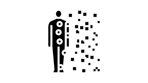 Human body with data points glyph icon animation Stock Footage 326145270
