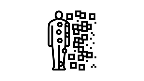 Human body with data points line icon animation Stock Footage 326125501