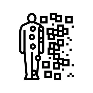 Human body with data points line icon vector illustration Stock Illustration