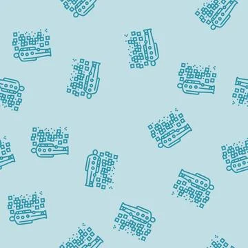 Human body with data points line seamless pattern Stock Illustration