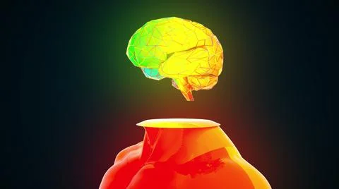 Human body with digital brain Stockillustratie