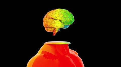 Human body with digital brain Technological development of intelligence wi... Stock Photos