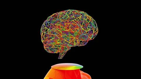 Human body with digital brain Technological development of intelligence wi... Stock Photos