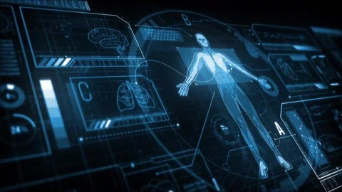 Human Body Digital Interface Stock Footage 168360661