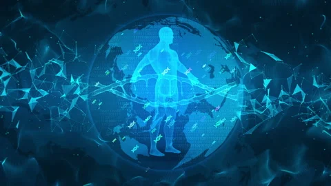 Human Body DNA Research Digital Medical Technology Background Stock Footage 339044705