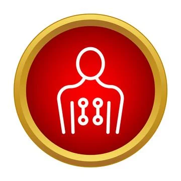 Human body with electrodes connected to chest Stock-Illustration