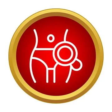 Human body experiencing hip joint pain icon Stock Illustration