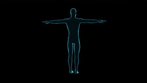 Human Skeleton With Body Transparent 3D Model Stock Videos – Royalty ...