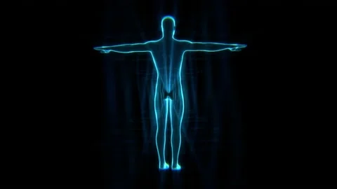 Human body. Human model rotation. Bioengineering and medical technology concept. Stock Footage 231400360