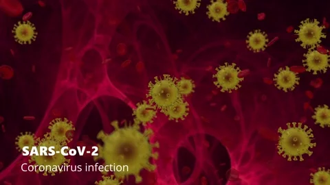 The human body is infected with a virus. Microscope virus close up 3D rendering Stock Footage 169034577