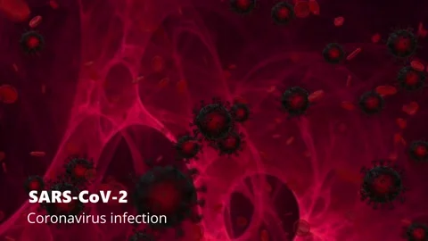 The human body is infected with a virus. Microscope virus close up 3D rendering Stock Footage 169454479