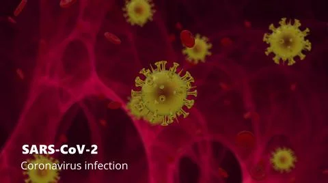 The human body is infected with a virus. Microscope virus close up 3D rendering Stock Illustration