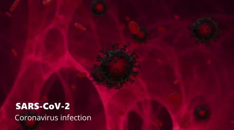 The human body is infected with a virus. Microscope virus close up 3D rendering Stock Illustration