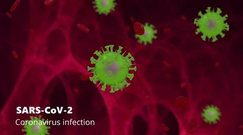 The human body is infected with a virus. Microscope virus close up 3D rendering Stock Photos