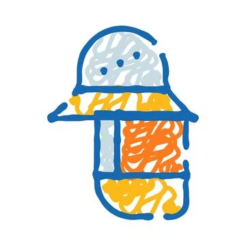Human body internal organs and digestive system doodle Stock Illustration