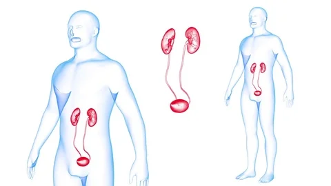 Human Body Kidneys X-ray effects Loop Rotation. 3d render Vídeos de archivo 71845993