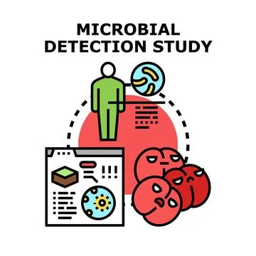 Human body microbial detection study analyzing bacteria Stock Illustration