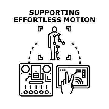 Human body motion control system supporting effortless movement Stock Illustration