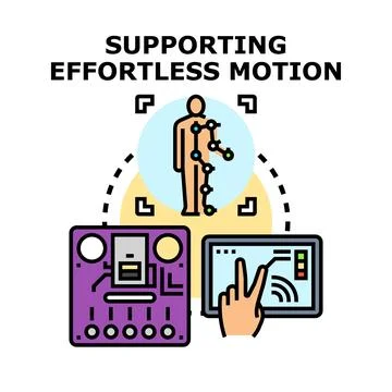 Human body motion control system supporting effortless movement Stock Illustration