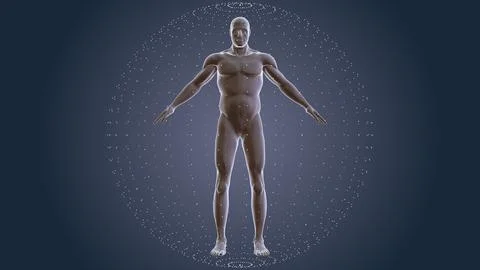 Human body with plexus technology background Stock Illustration