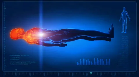 Human body scan - part 1 - whole body Stock Footage