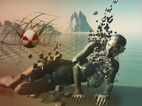 Human body shatter Stock Illustration