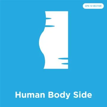 Human Body Side icon isolated on blue background Free Stock Illustration