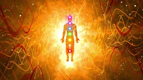 Human Body Silhouette feeling the sensitivity of Energy 스톡 동영상 205712251