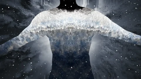 Human Body Silhouette with Wave effect on the body Stock Footage 202105866
