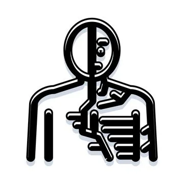 Human body transforming into a robotic machine icon イラスト素材