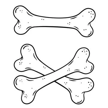 Human bone. Cartoon flat illustration. Dog toy. Set of skeleton Stockillustratie